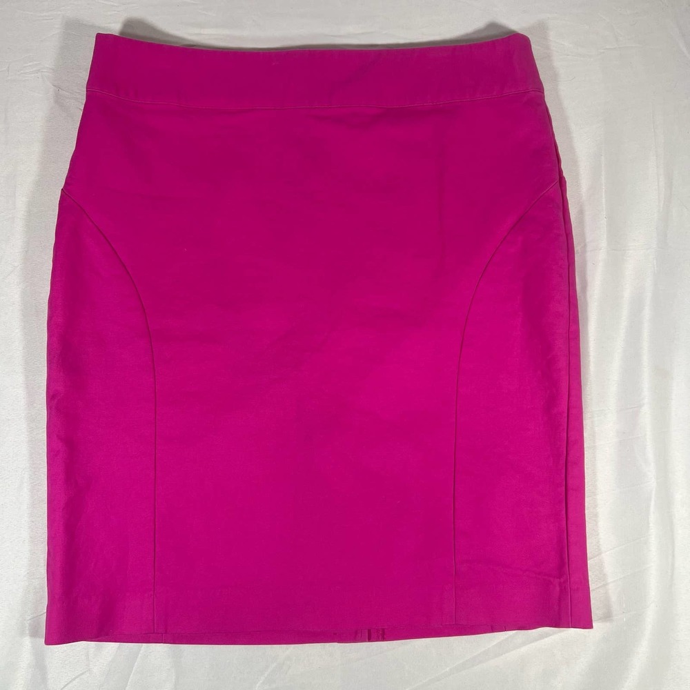 Banana Republic 14 Hot Pink Above Knee Slit Skirt Rear Zip Spring 2013 35 Waist